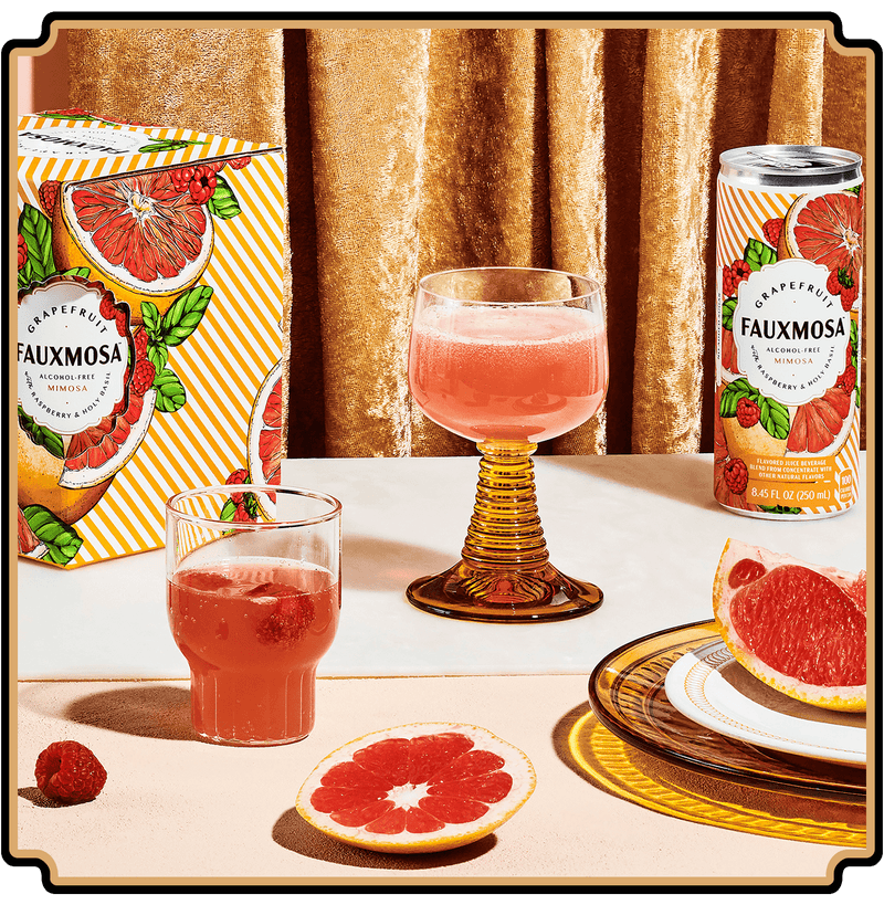 FAUXMOSA GRAPEFRUIT with RASPBERRY & HOLY BASIL